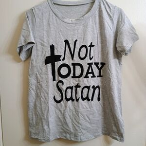 Gray Graphic Tee with Black Text